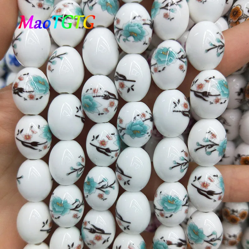 

17x13mm Barrel Ceramic Beads For Jewelry Making Bracelet Necklace Applique Ceramic Loose Spacer Bead Accessories Wholesale