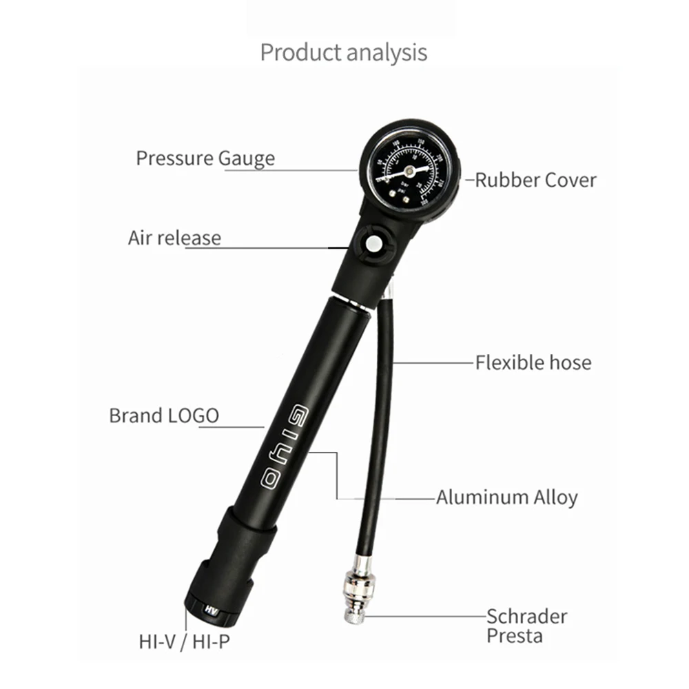 

GIYO Bicycle Pump MTB Shock Fork Pump Bike Motor Tyre Inflator Bicycle Mini Tire Pumping Gauge Cycling Accessories