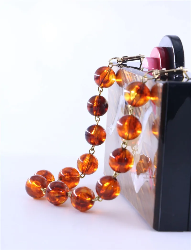 

fashion vintage color round irregular acrylic beads handbag straps accessories