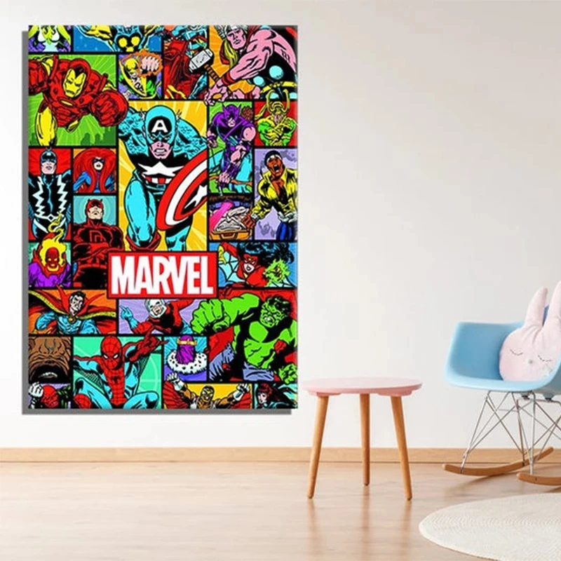 

HD Prints Marvel Home Decoration Avengers Painting Superhero Poster Wall Art Canvas Modular No Frame Pictures For Living Room