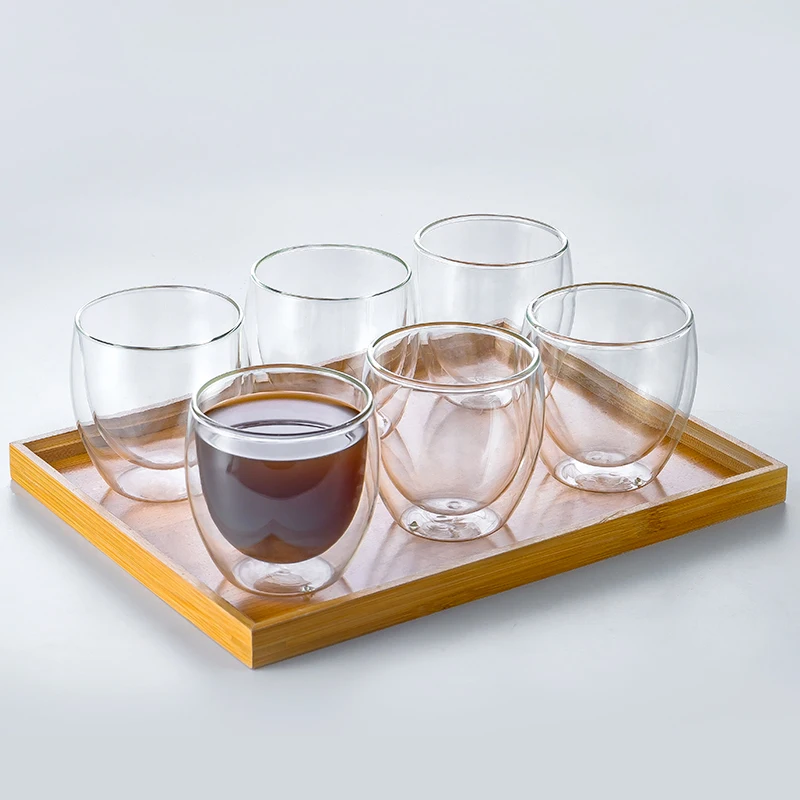 

Simplicity Heat-resistant Double Wall Shot Wine Beer Glass Espresso Coffee Cup Tea Set Cup 80-450ml Teacup Glasses Creative