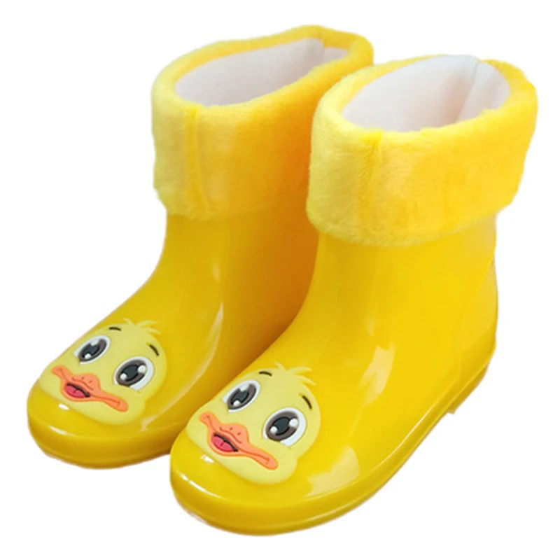 

Children Rain boots Baby Cartoon shoes Toddler Cotton boots Boys Girls Snow boots PVC Soft Waterproof Kids Ankle boots 06A