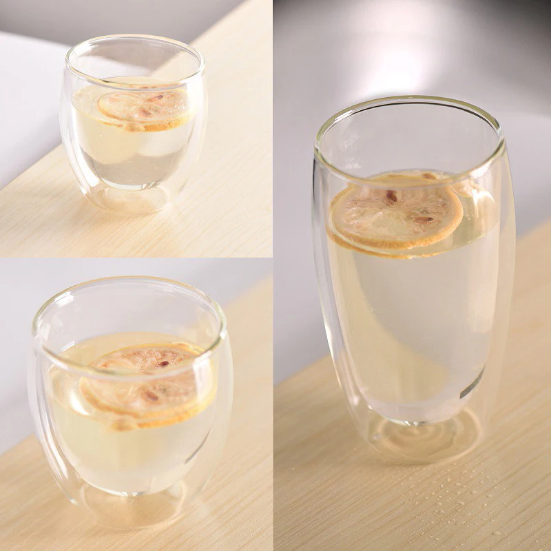 Термостойкая стеклянная чашка с двойными стенками 1 шт. набор чашек для пива кофе