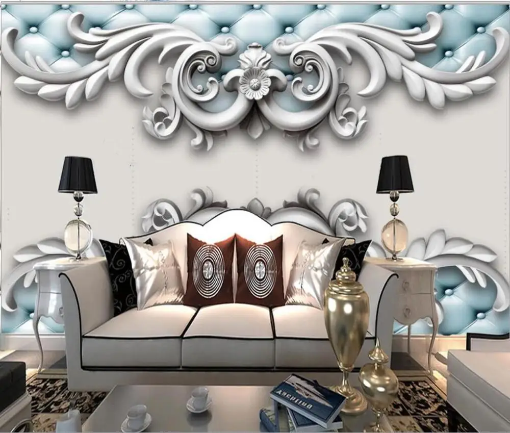 3d-фотообои на заказ Настенные обои в современном скандинавском стиле рельефный