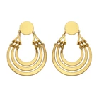 KUGUYS Золотые Зеркальные акриловые круглые геометрические большие висячие серьги для женщин модные ювелирные изделия Гипербола аксессуары