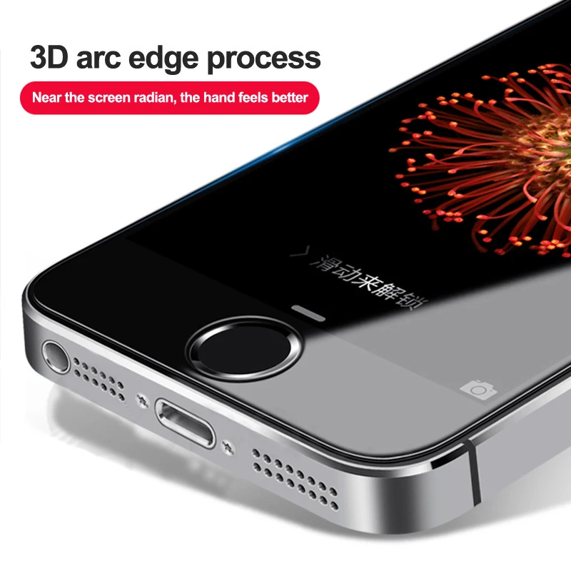 EVLARUBY 2.5D защитная пленка стекло для iphone 5 на 5s закаленное se чехол 5c 4 4s|Защитные