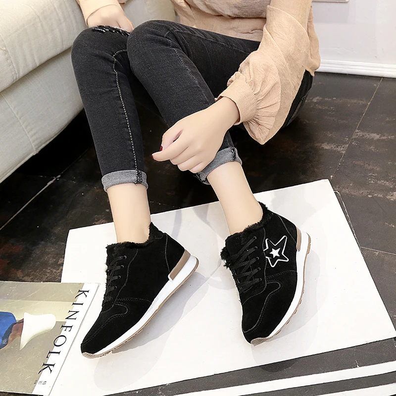 2020 Winter Plush Women Tennis Shoes Female Warm Comfortable Outdoor Jogging Sport Stable Athletic green walking Trainers | Спорт и