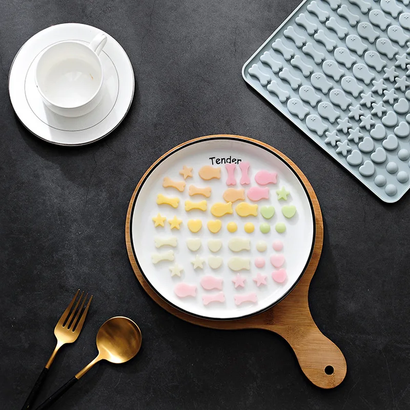 Силиконовые мини-формы в виде мультяшных животных 130 ячеек поднос для пудинга и