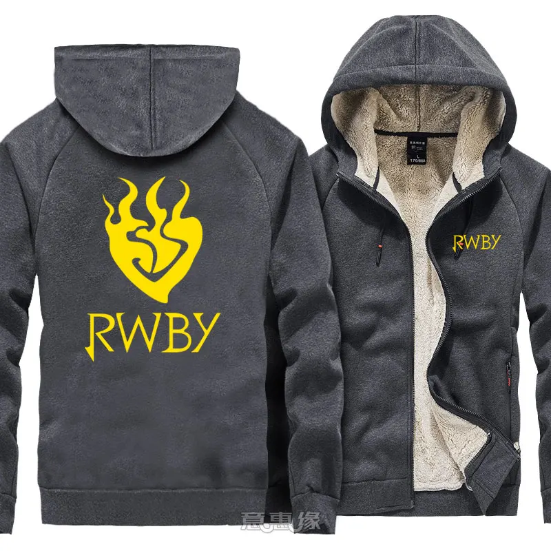 03 RWBY Толстовка Рубиновая роза Косплей для мужчин теплое пальто куртка зимняя Толстая на молнии толстовка с капюшоном - Цвет: 03