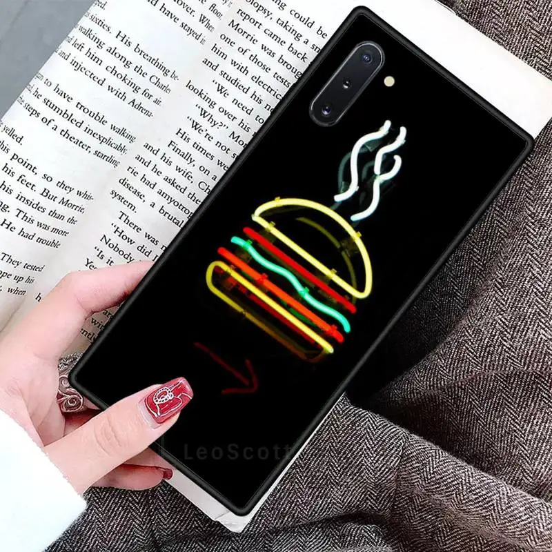 

Neon hamburger Phone Case For Samsung Galaxy S8 S9 S10 Plus S10E Note 3 4 5 6 7 8 9 10 Pro Lite cover
