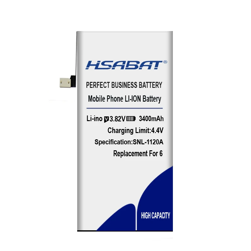 HSABAT Топ бренд 100% новый 3400mAh аккумулятор для iPhone 6 6G батарея iPhone6 4 7 'Ɗ дюймов