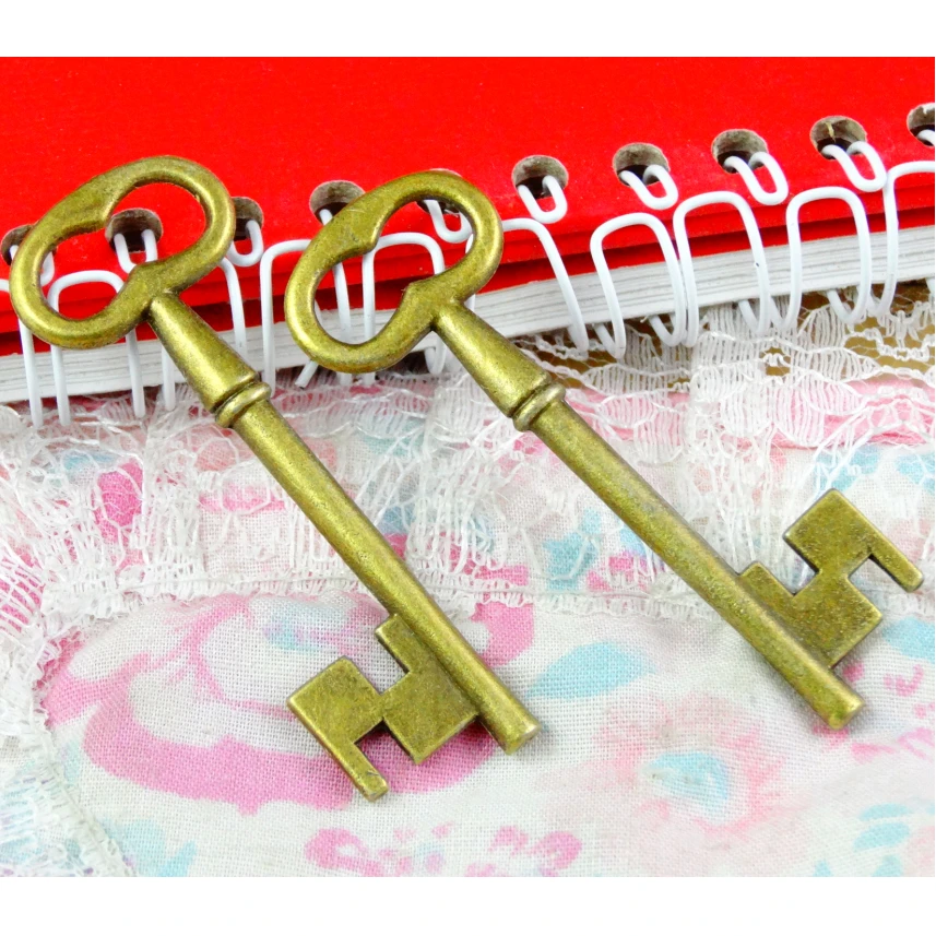 Фото 10PCS 58*20MM Antique Bronze Plated Keys Pendants Charms DIY Jewelry Accessories Key Pendants №2