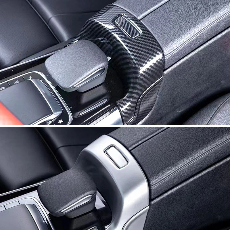 

For Mercedes Benz B GLB GLA Class 2020-21 W247 X247 ABS Chrome Car Accessories Center Console Armrest Box Switch Cover Trim
