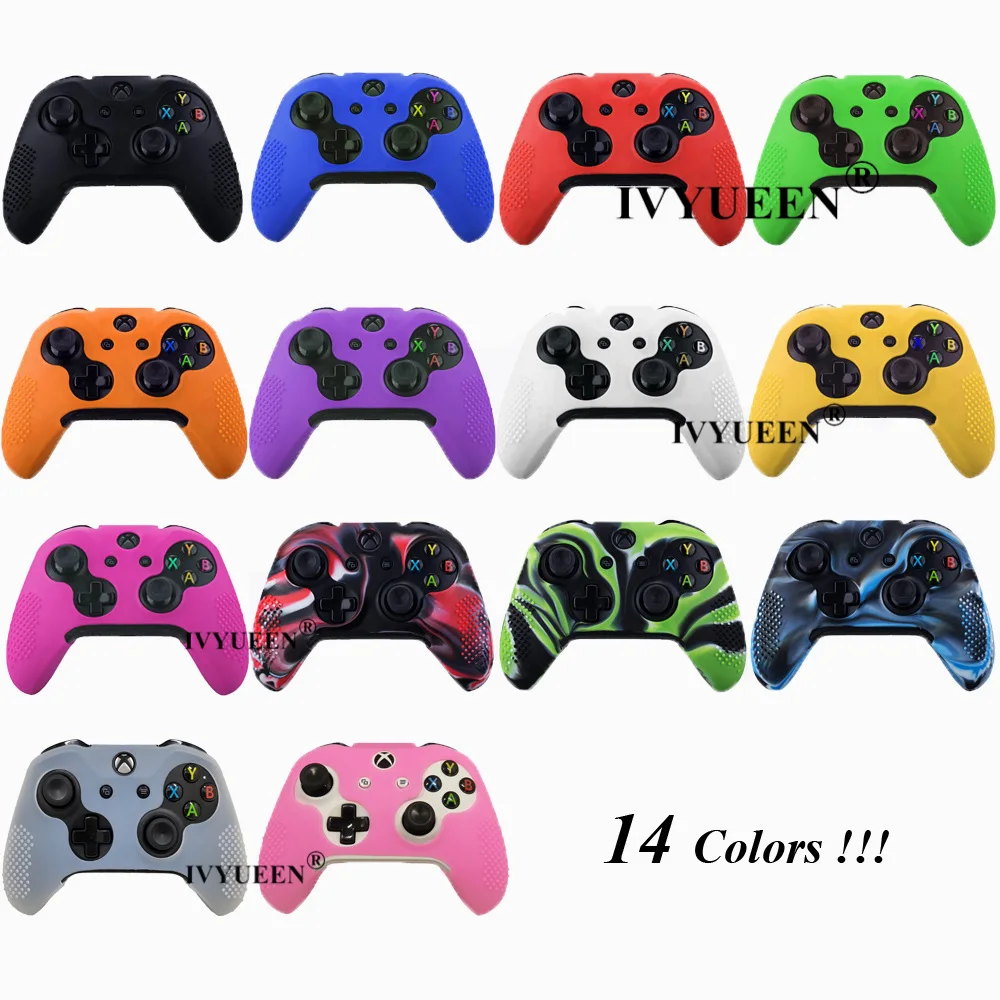 IVYUEEN силиконовой кожи для Xbox One X S контроллер Противоскользящий защитный чехол и 8 шт. аналоговые ручки Захваты дополнительная высота колпачки для большого пальца