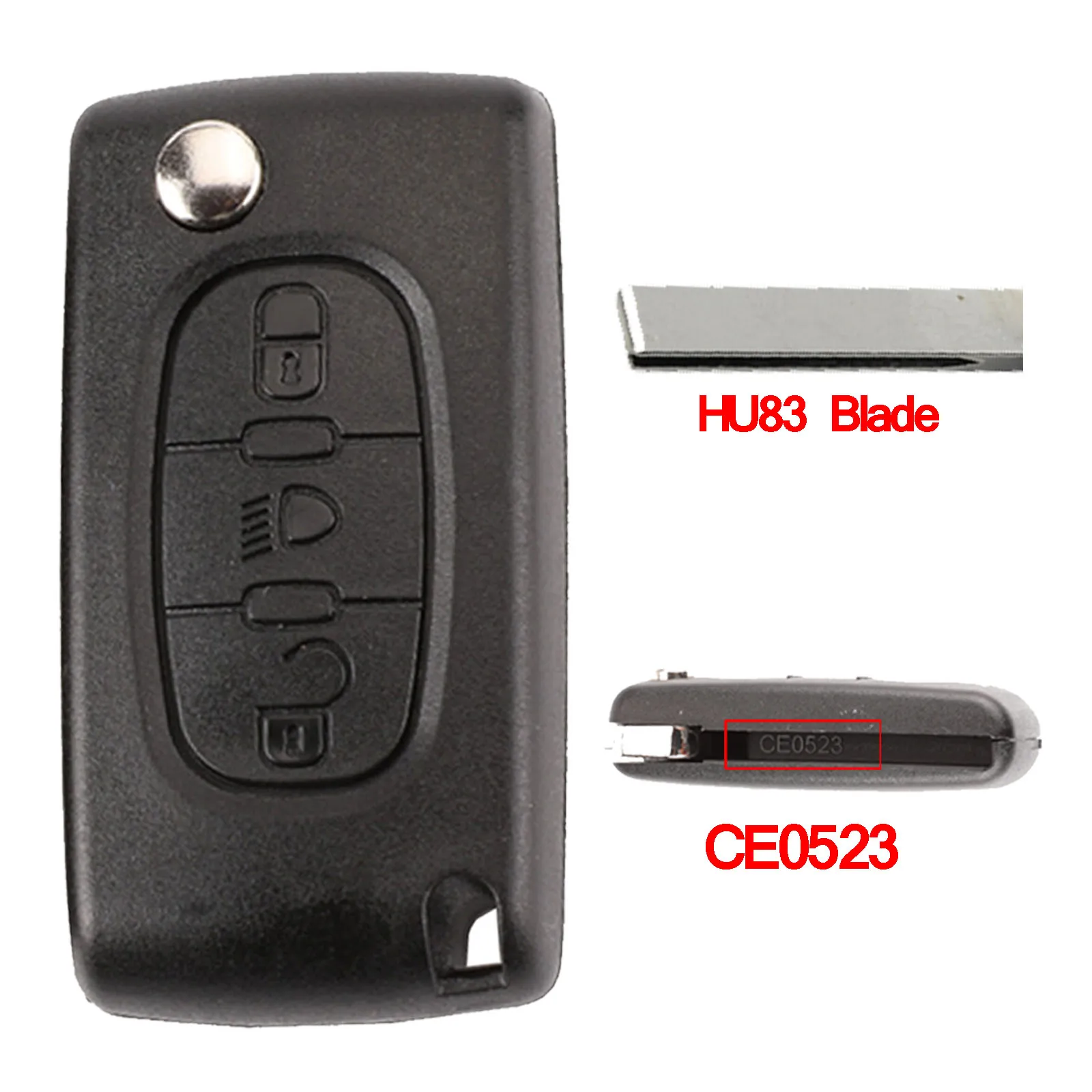 3B Lamp CE0523 HU83 Jingyuqin флип Автомобильный ключ оболочки CE0536/CE0523 для Citroen C4 C5 C8 Xsara Picasso Berlingo peugeot 307 607 807 Partner лампа багажника - Цвет: 3B Lamp CE0523 HU83