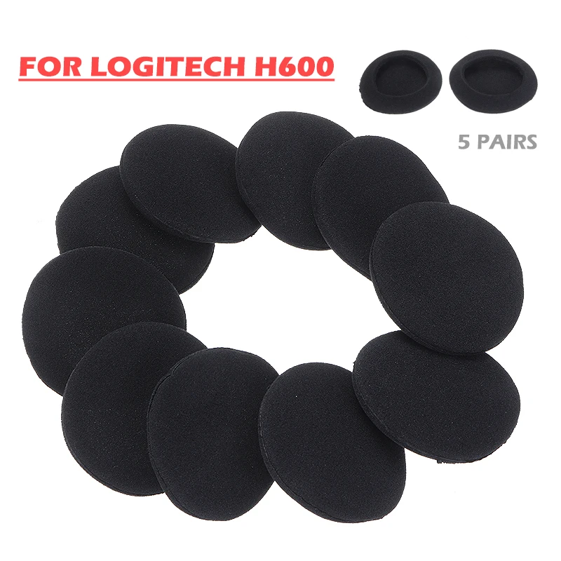 

5pairs Noise Isolation Earphone Pads Repair Parts Replacement Ear Pads Cushions for Logitech H600 Wireless Headphone