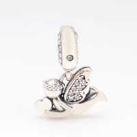 dodofly s925 sterling silver christmas series angel diamond angel love pendant fit original bracelet necklace