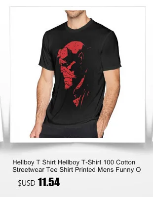 Футболка Hellboy, футболка Hellboy, 100 хлопок, уличная футболка, Мужская забавная Футболка с принтом, большие размеры, футболка с коротким рукавом
