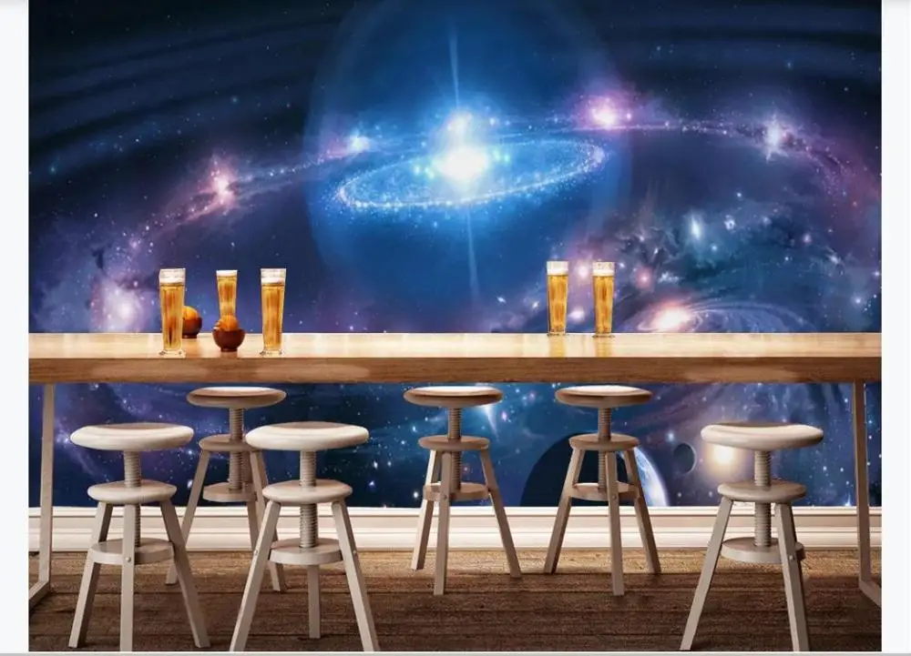 

Custom Any Size 3D Wall Mural Vast universe starry sky Wallpaper Living room Sofe TV background wall Papel De Parede