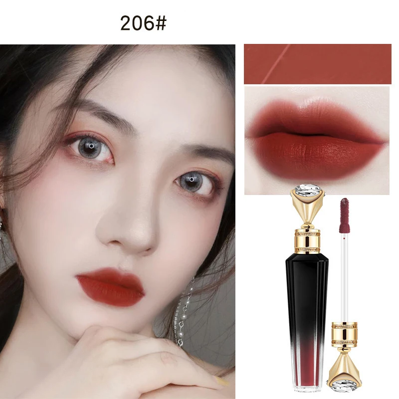 

Vintage Velvet Lip Glaze Matte Texture Easy Coloring Long Lasting Smooth Lipstick EY669