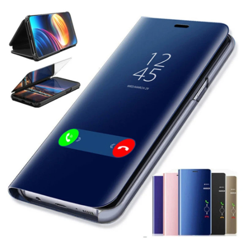 

Smart Mirror Flip Case For Huawei Honor 8A Luxury Clear View PU Leather Cover Honor8A Smart View Case for Huawei Honor 8A