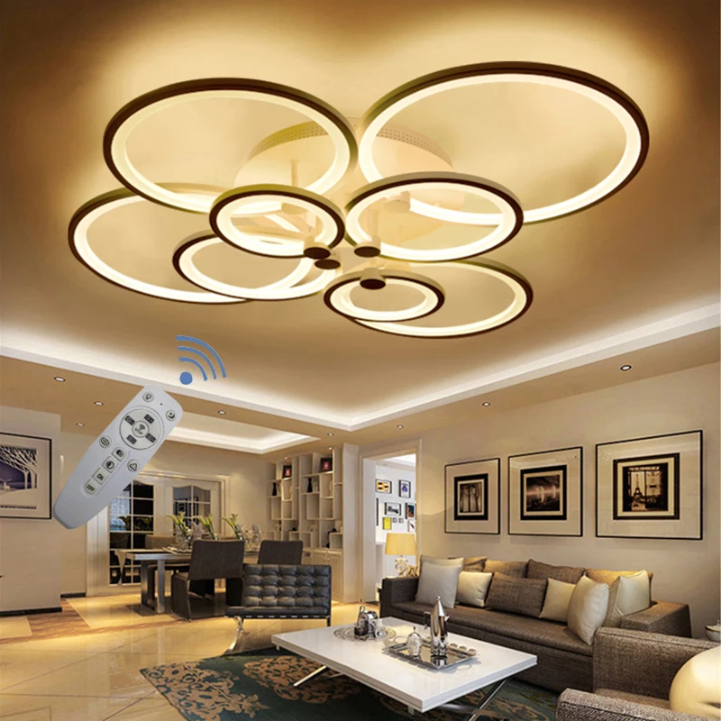 Современная светодиодная люстра потолочный светильник с кольцом для гостиной