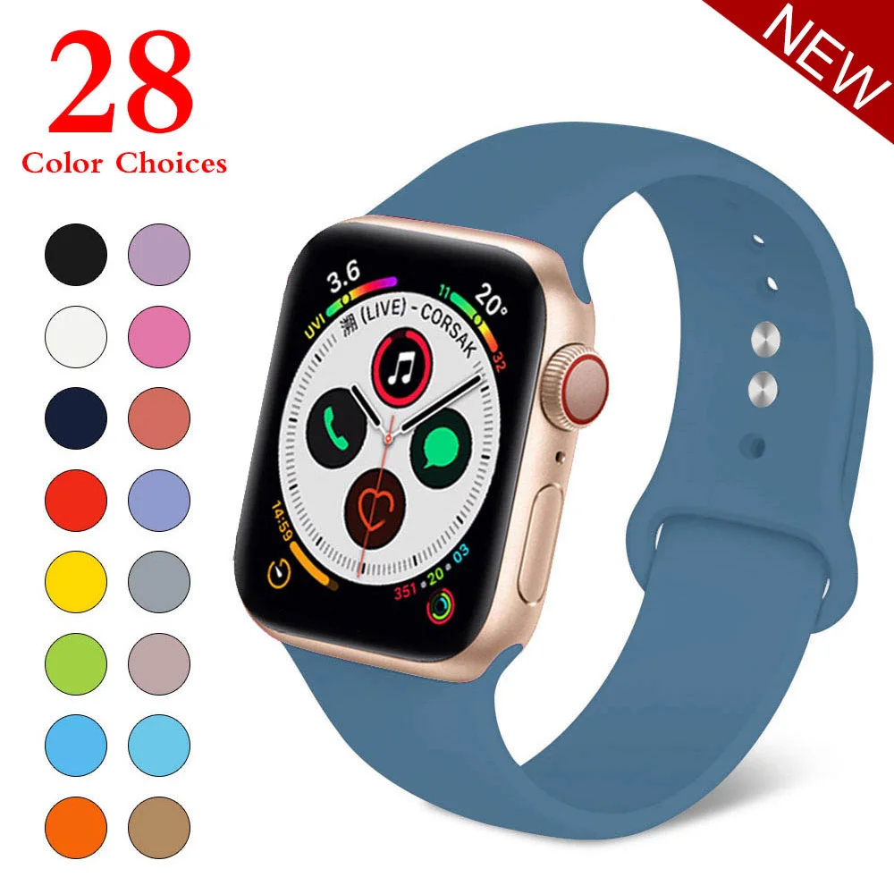 Спортивный мягкий силиконовый сменный ремешок 38 мм от mu sen для Apple Watch версии 1, 2, ремешок 42 мм на запястье, ремешок для iWatch Sport - Цвет ремешка: Denim Blue