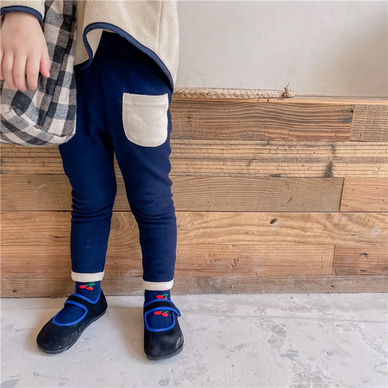 

Детские теплые брюки WLG для мальчиков и девочек, бархатные плотные синие и коричневые брюки, детские повседневные брюки для фотографий