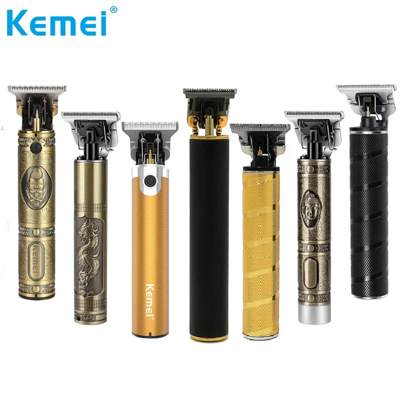 Перезаряжаемый USB Керамический триммер Kemei Парикмахерская Машинка для стрижки