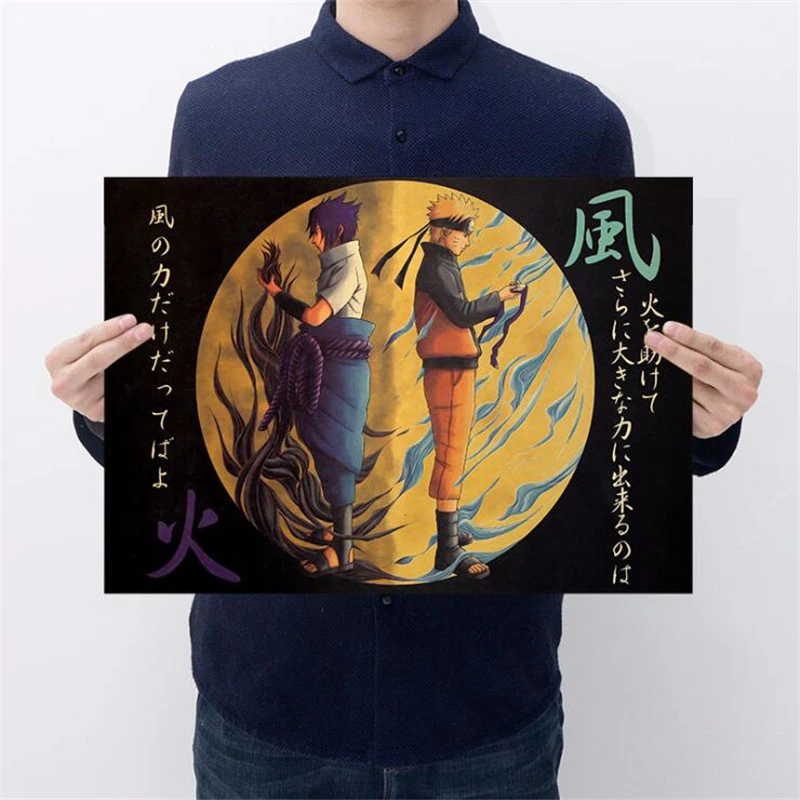 Style5 Classic Naruto Figure Sasuke Pain Neji Painting Anime Poster Vintage Decoracion Wall Art Kraft Paper Posters Wall Stickers - Цвет: Style5