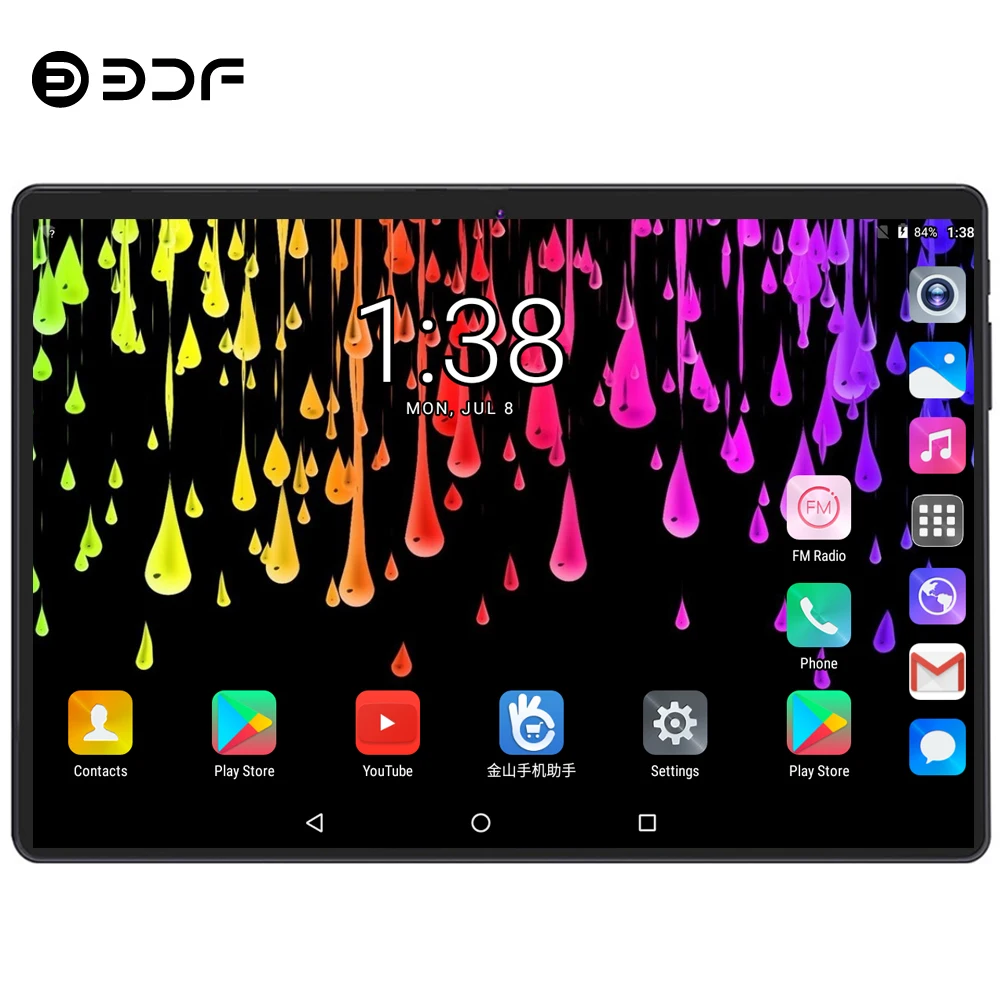 BDF Phablet 10,1 планшет 2.5D экран Android 9,0 десять ядер ОЗУ 8 Гб ПЗУ 128 Гб Камера МП WiFi 10 дюймов 4G LTE планшеты ПК