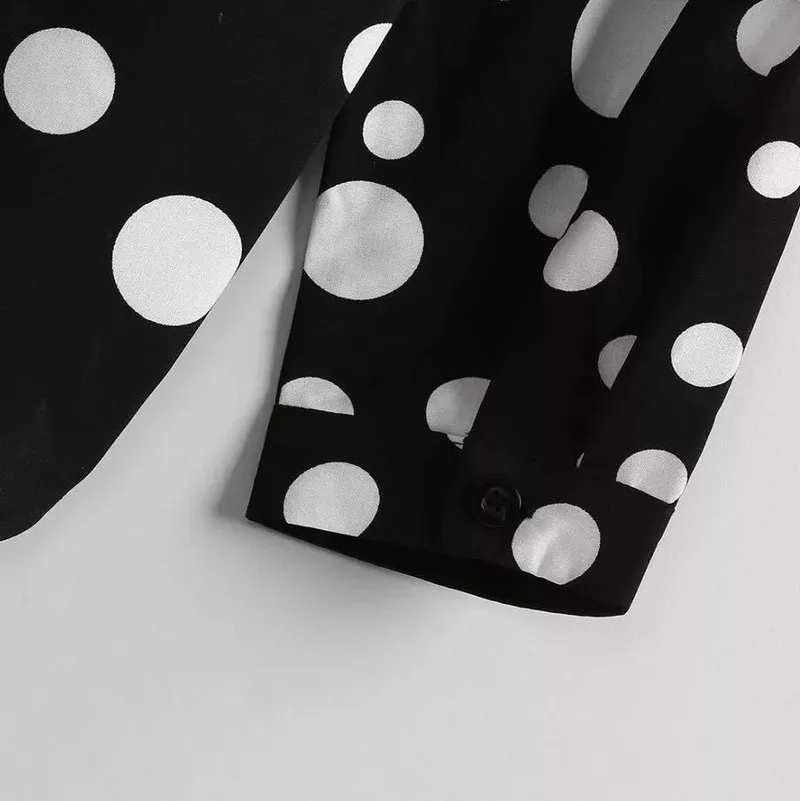 

Men's Shirt 2021 Spring New Fashion Wave Dot Print Men Shirt Long Sleeve Casual Wild Turn-down Collar Large Size Men Clothing