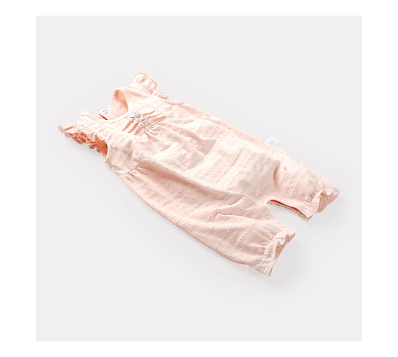 Leapparel/Летний дышащий хлопковый комбинезон с короткими рукавами и цветочным принтом для новорожденных и маленьких девочек 0-12 месяцев