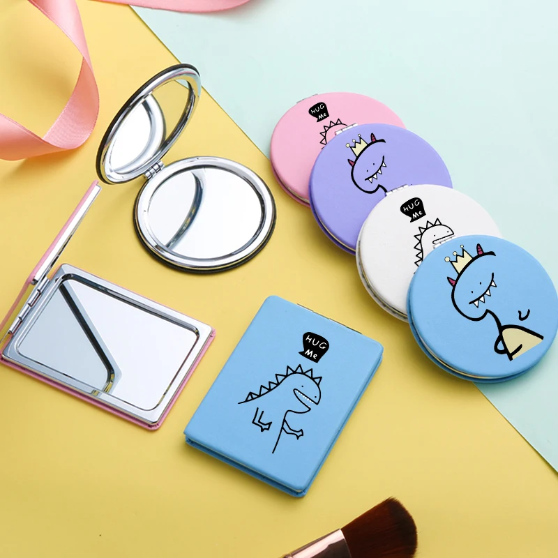 

Funny Cartoon Makeup Mirror with Double Side Cartoon Portable Travel Folding Magnifying Compact Pocket Cosmetic Vanity Mirrors
