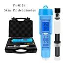 PH-6118 измеритель Ph кожи 2 в 1, автоматический анализатор температуры и PH, с подсветкой, для мяса, фруктов, молока