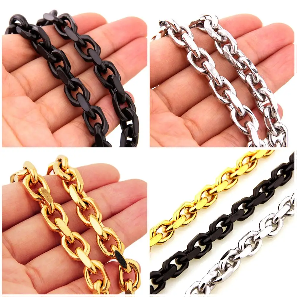 

Цепочка-воротник Мужская/женская, из нержавеющей стали, 8 мм