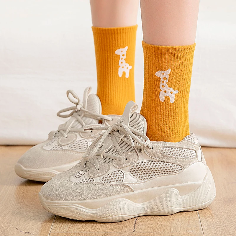 5 пар/упак. унисекс забавные фруктовые мужские носки Harajuku красочные средние Носки мужские 100 Хлопок Kawaii Размер 35-42