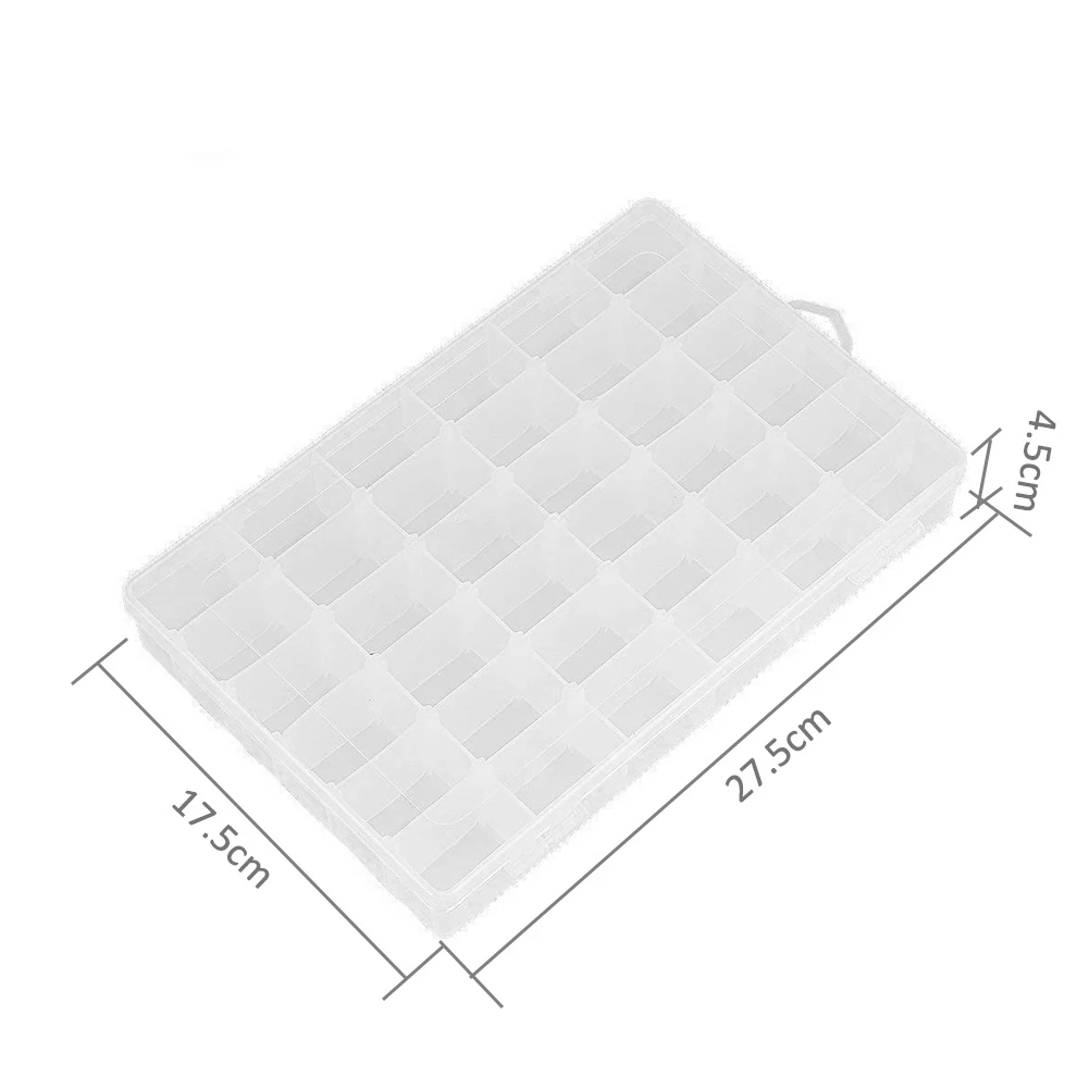 36 Compartments Jewelry Storage Organizer Adjustable Dividers Display Container Box for Earring/Ear Stud/Ring/Bead/Pills | Украшения и