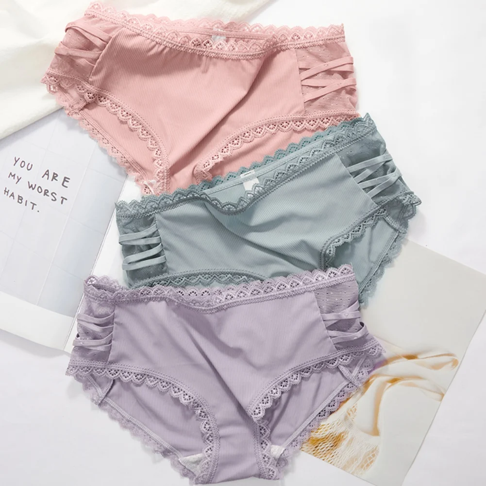

Woman Underwear Sexy Lace Breathable Soft Lingerie Female Briefs Panty Transparent Women's Intimates DWES1