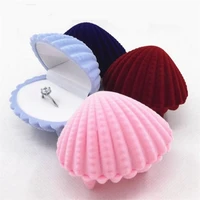 lovely shell shape earrings ring velvet gift display box jewellery necklace gift for wedding