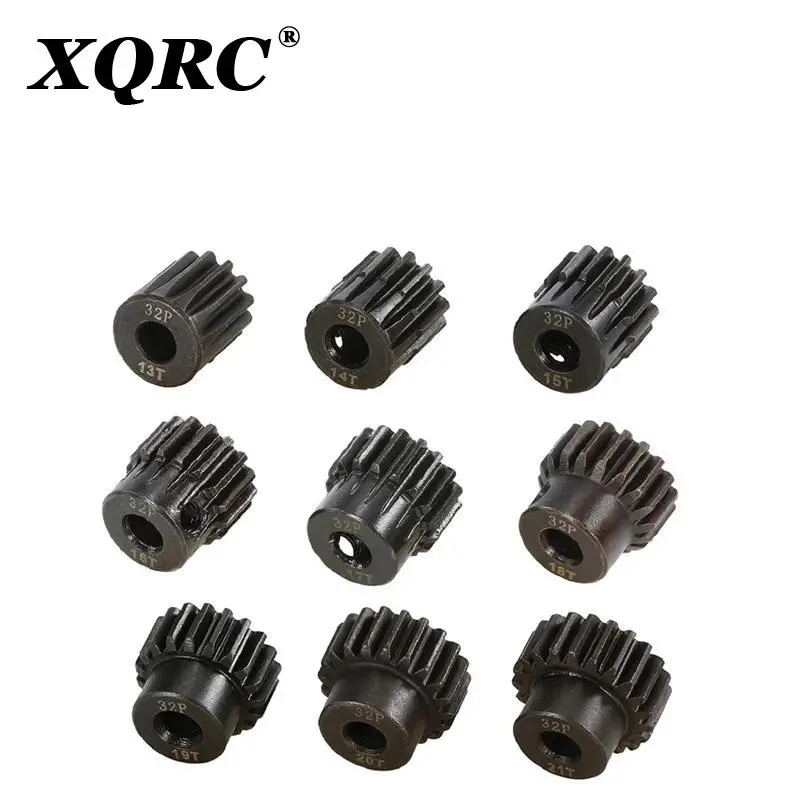 SURPASS-HOBBY-engranaje de Motor para coche teledirigido, engranaje de pi&ntilde;&oacute;n de metal de acero negro, 32P, M0.8, 5mm, 13T, 14T, 15T, 16T, 17T, 18T, 19T, 20T, 21T, 1/10-0