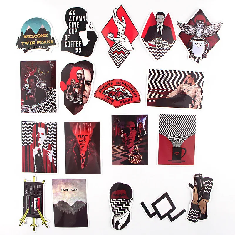 

18PCS Horror TV Series Twin Peaks Terror Stickers for Waterproof Sunlight-Proof DIY Ideals for Cars Phone Skateboard Laptop