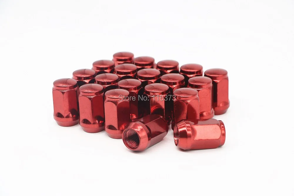 New 1/2x20 lug nuts Chrome/Red/Black  Acorn Bulge wheel nut Set of 20 lugnuts closed end for 1993-2010 Jeep Grand Cherokee