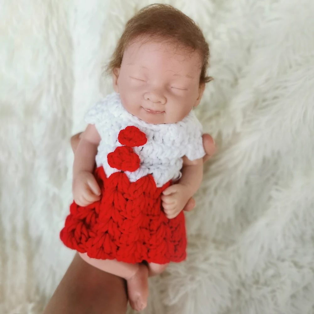 Boutique doll bebe reborn boneca Rare solid silicone baby 26cm soft real touch girl dolls toys gift | Игрушки и хобби