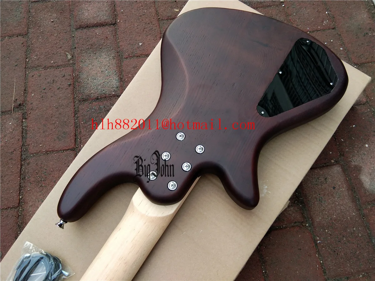 

New 5 Strings Electric Bass Guitar,Elm Body&Rosewood Fingerboard Matte Brown HG-409