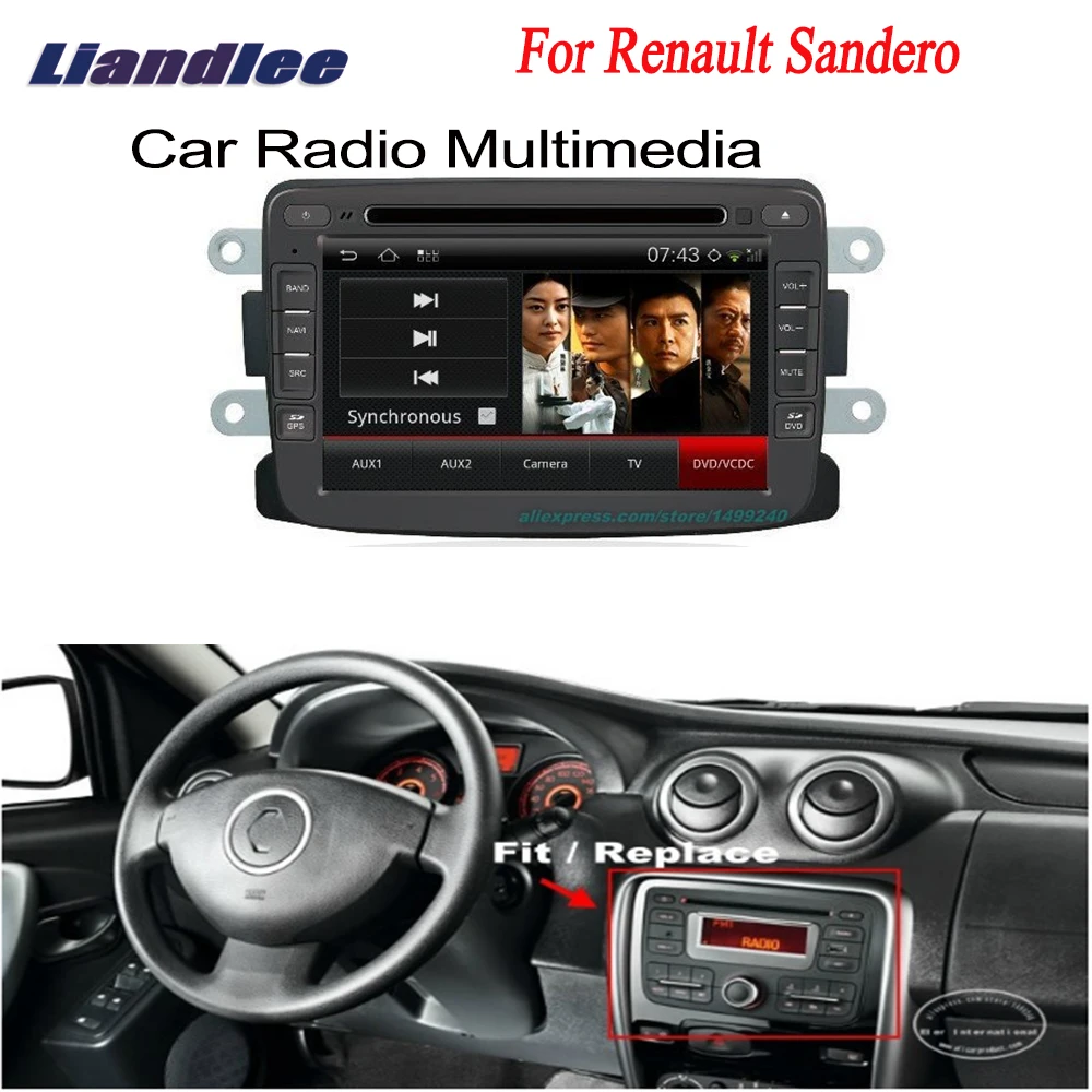 Liandlee для Renault Sandero 2009-2015-Автомобильный Android GPS-навигатор Радио ТВ DVD-плеер аудио