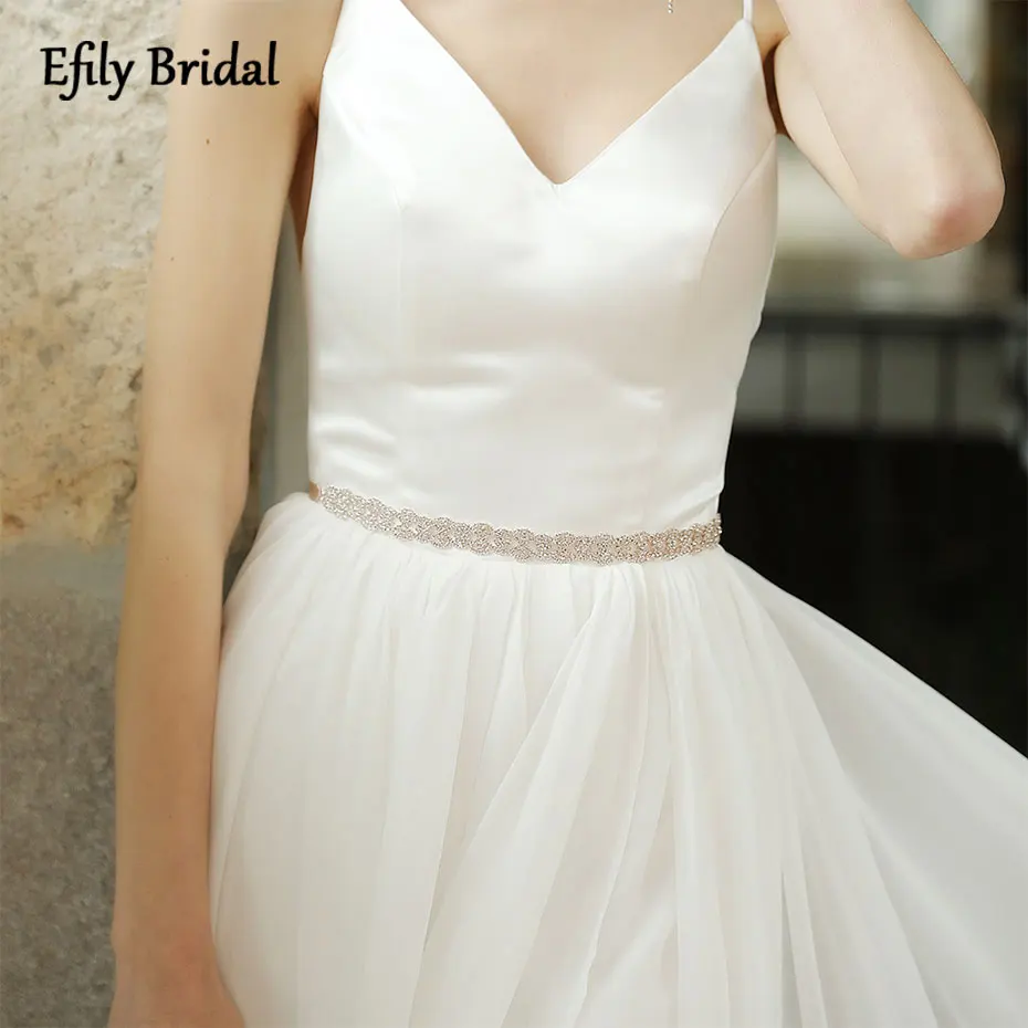 

Classic Rhinestone Bridal Belt Ribbon Rose Gold Crystal Sash Belt Wedding Accessories Party Dress for Women Prom Bridesmaid Gift