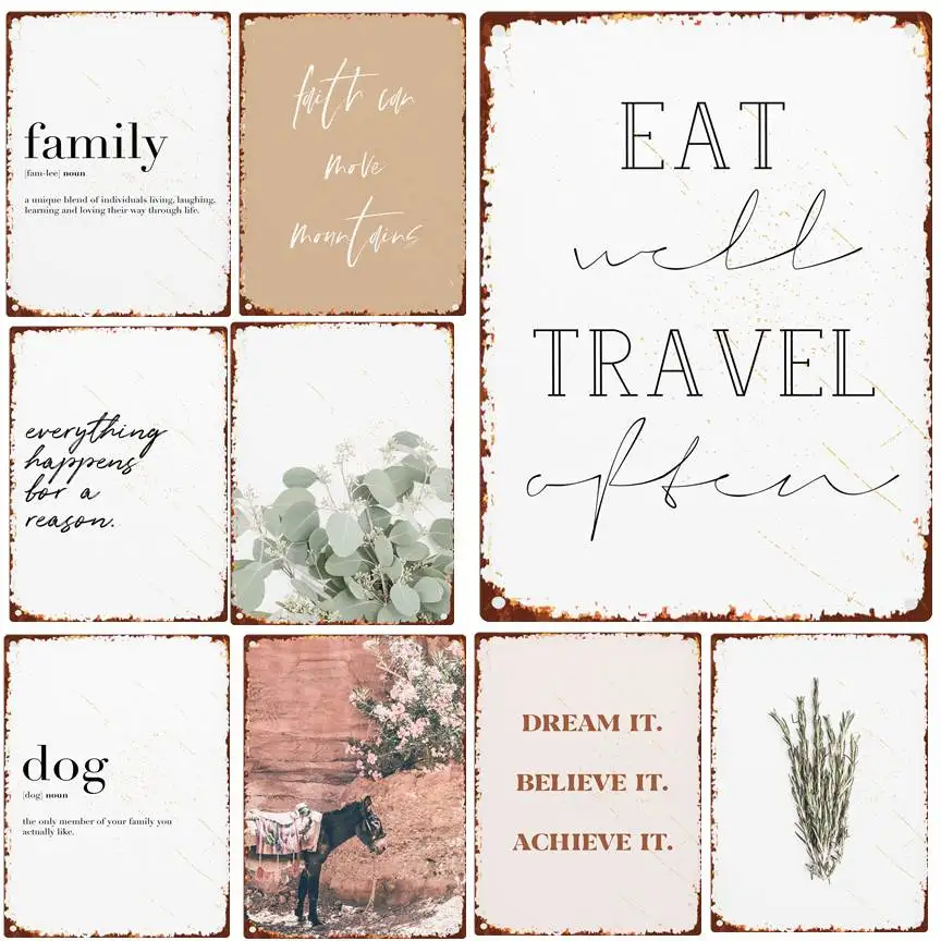 

Tin Sign Desert Black And White Art Modern Minimalist Wall Decor