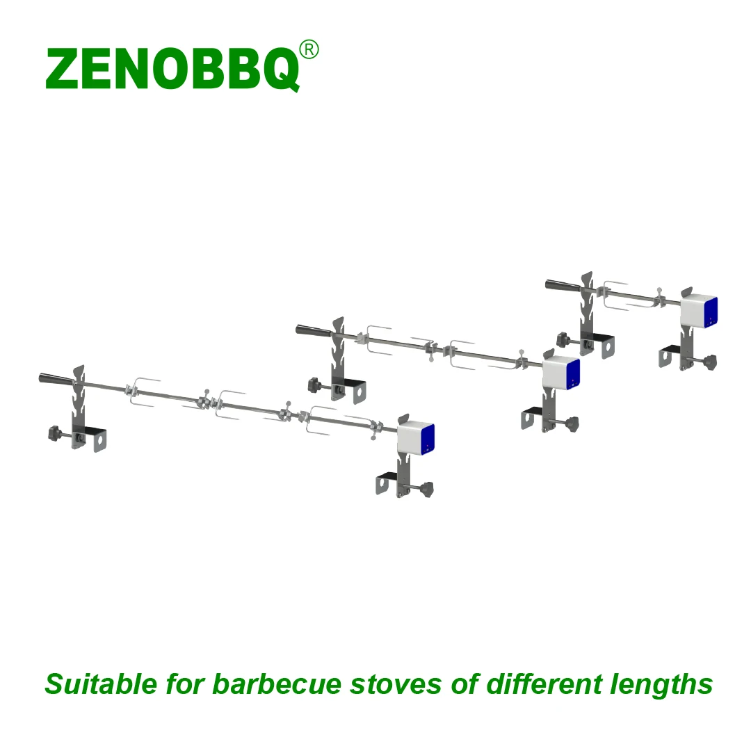 Купить Набор для гриля ZENOBBQ, Универсальный вращающийся гриль для барбекю, поворот, для свиней, регулировка длины, аксессуары для кемпинга