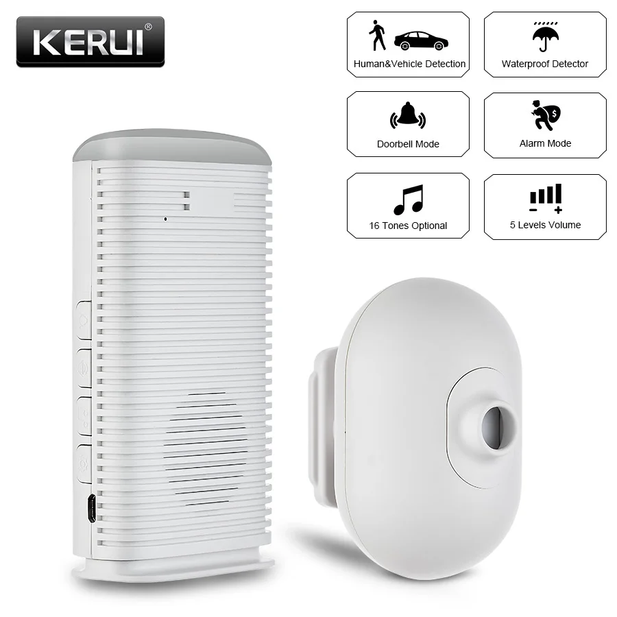 KERUI DW9 открытый Беспроводной дома охранной сигнализации Водонепроницаемый PIR инфракрасный детектор движения дорога гараж охранной сигнализации автомобиля